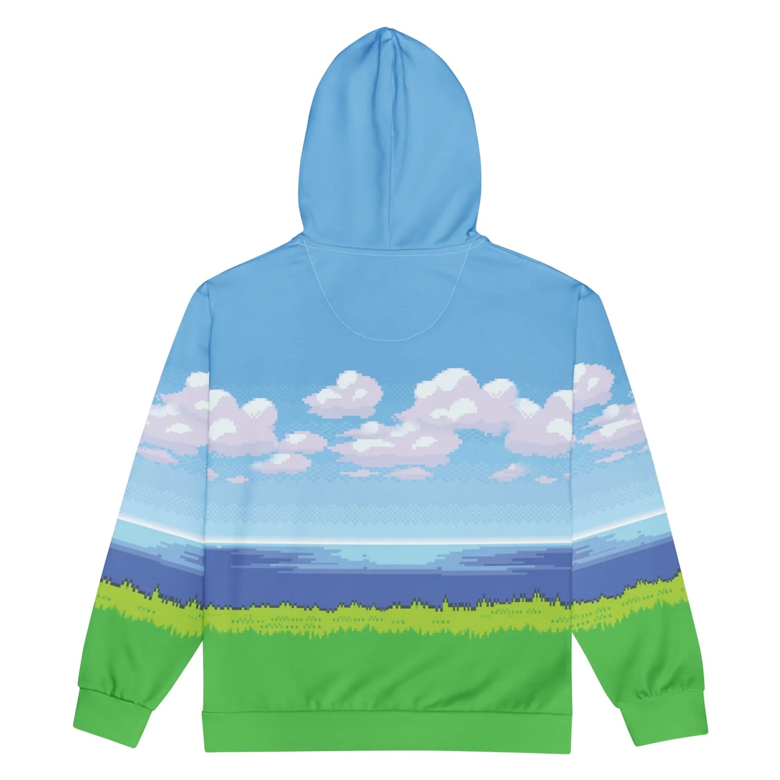 8-Bit Ocean Zip-Up Hoodie - Shirtwascash