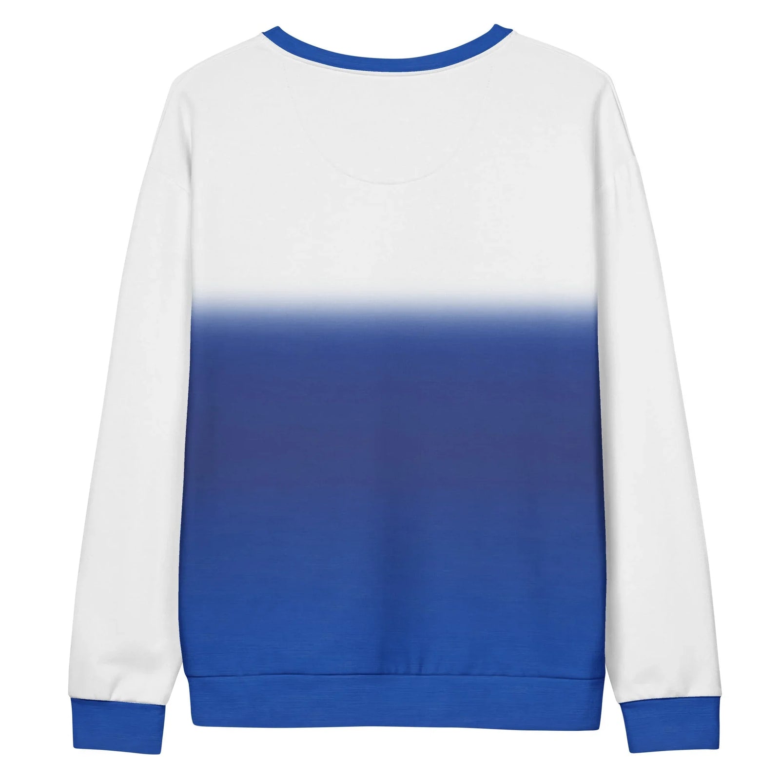 90s Internet Kid Sweatshirt - The literal depiction of "surfing the web" featuring a youth balancing on a beige mechanical keyboard with a corded mouse tether against a gradient Earth, accented by royal blue ribbing (#274EA0) and crimson red underline (#CC0000)