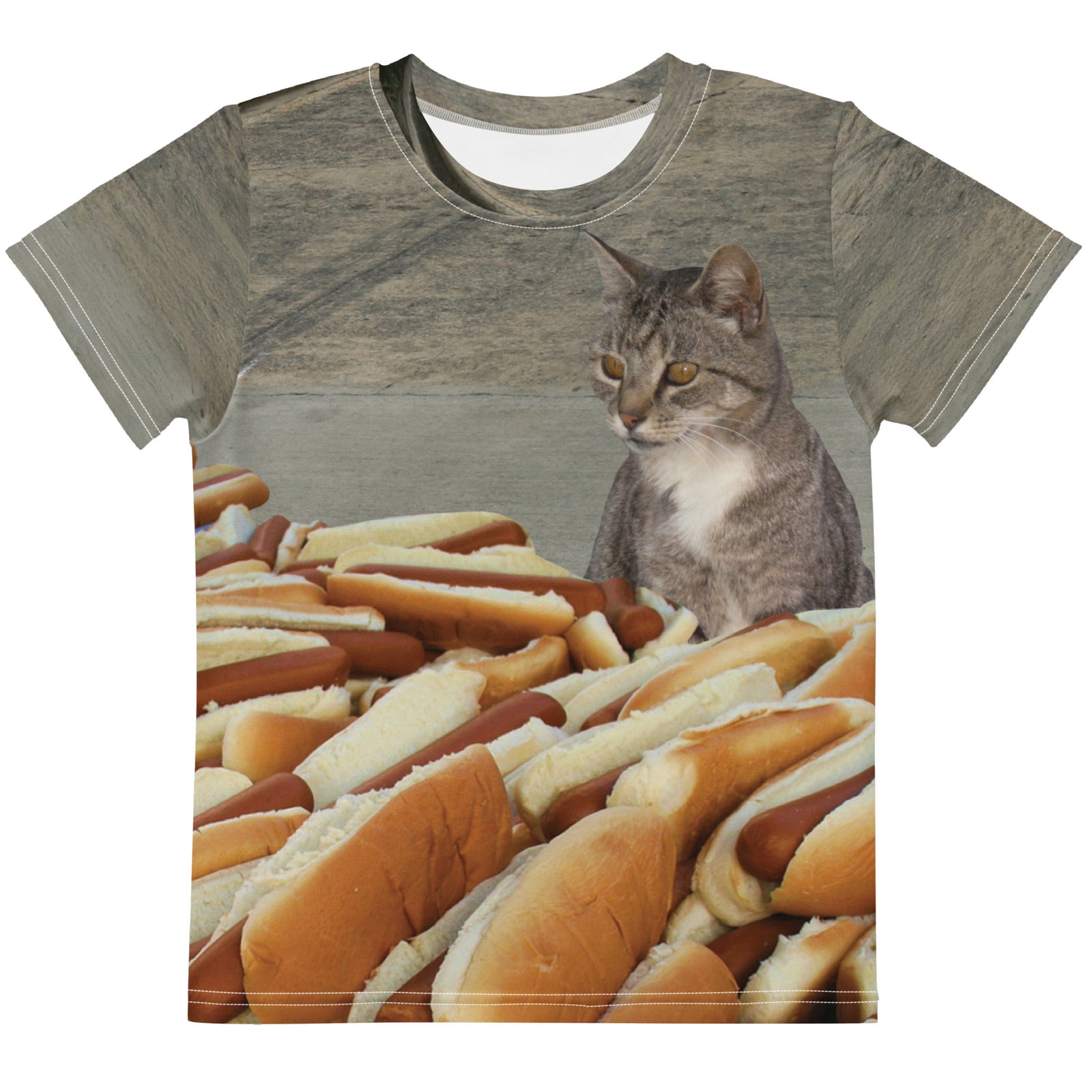 Hotdog Contest Cat Kid's Tee - Shirtwascash