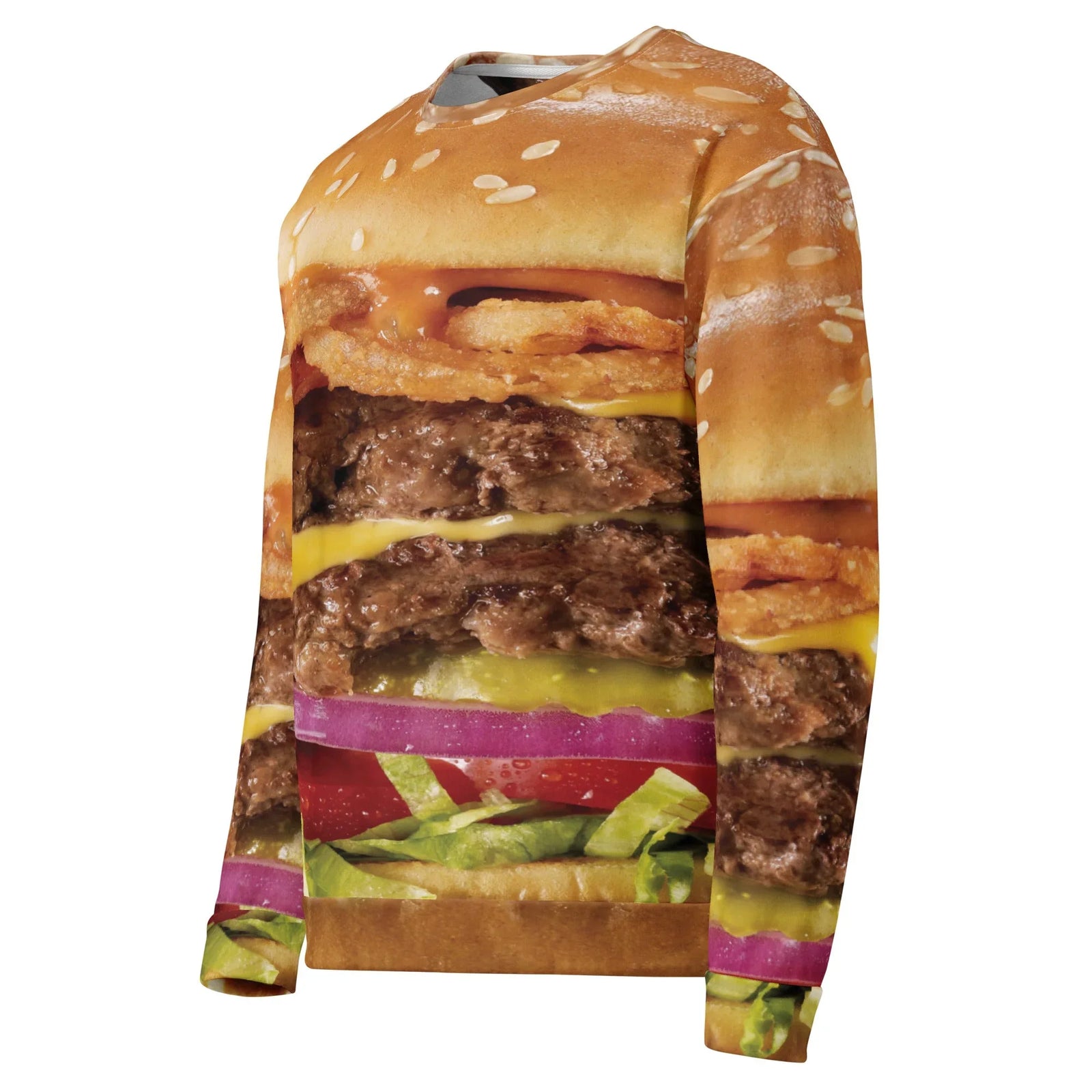 Cheeseburger Sweatshirt in Toasted Sesame & Charred Umber. OEKO-TEX® 100, REACH Compliant, GRS Certified.