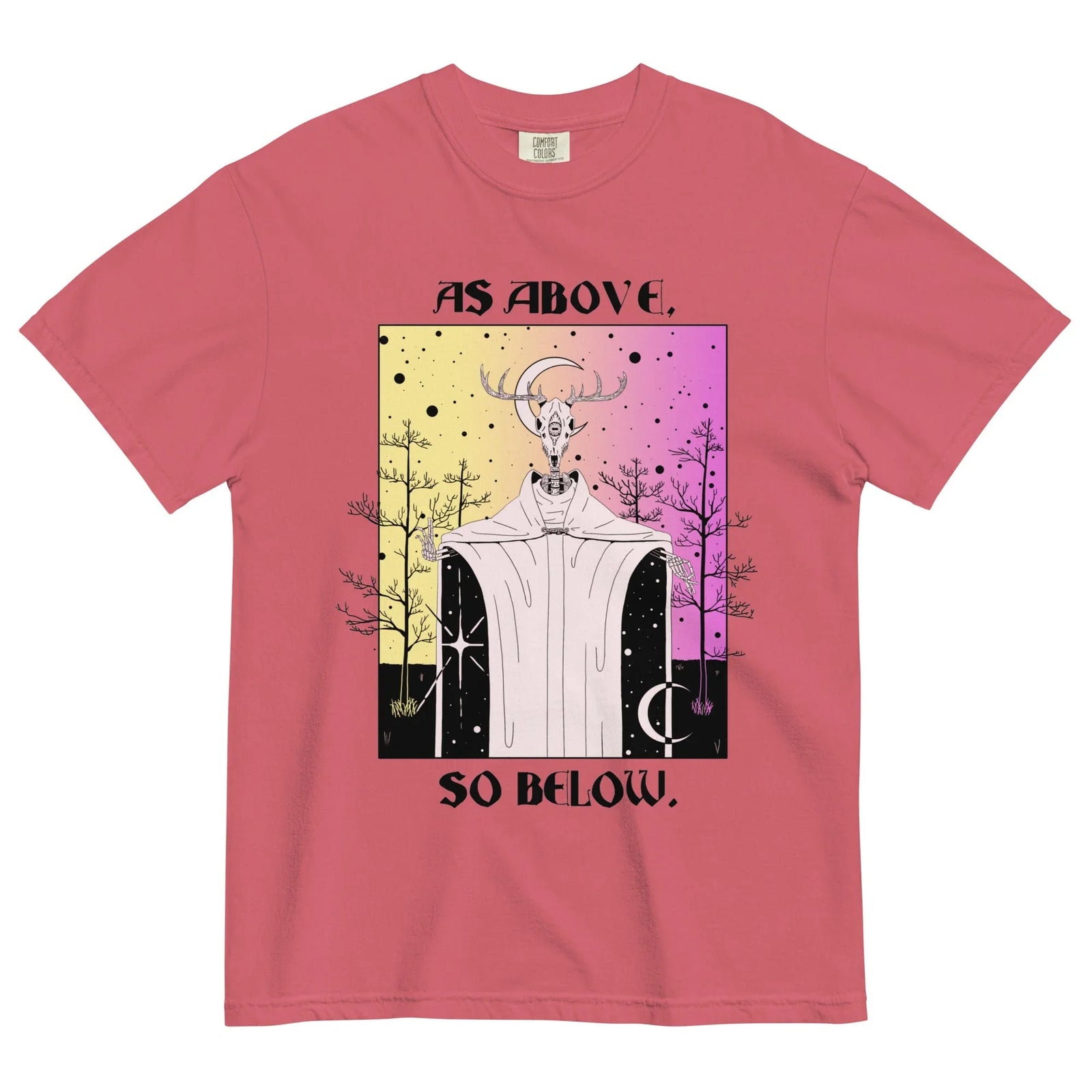 Cosmos T-Shirt in Mystic Twilight Gradient. OEKO-TEX® 100, WRAP Certified, US Cotton Trust Protocol.
