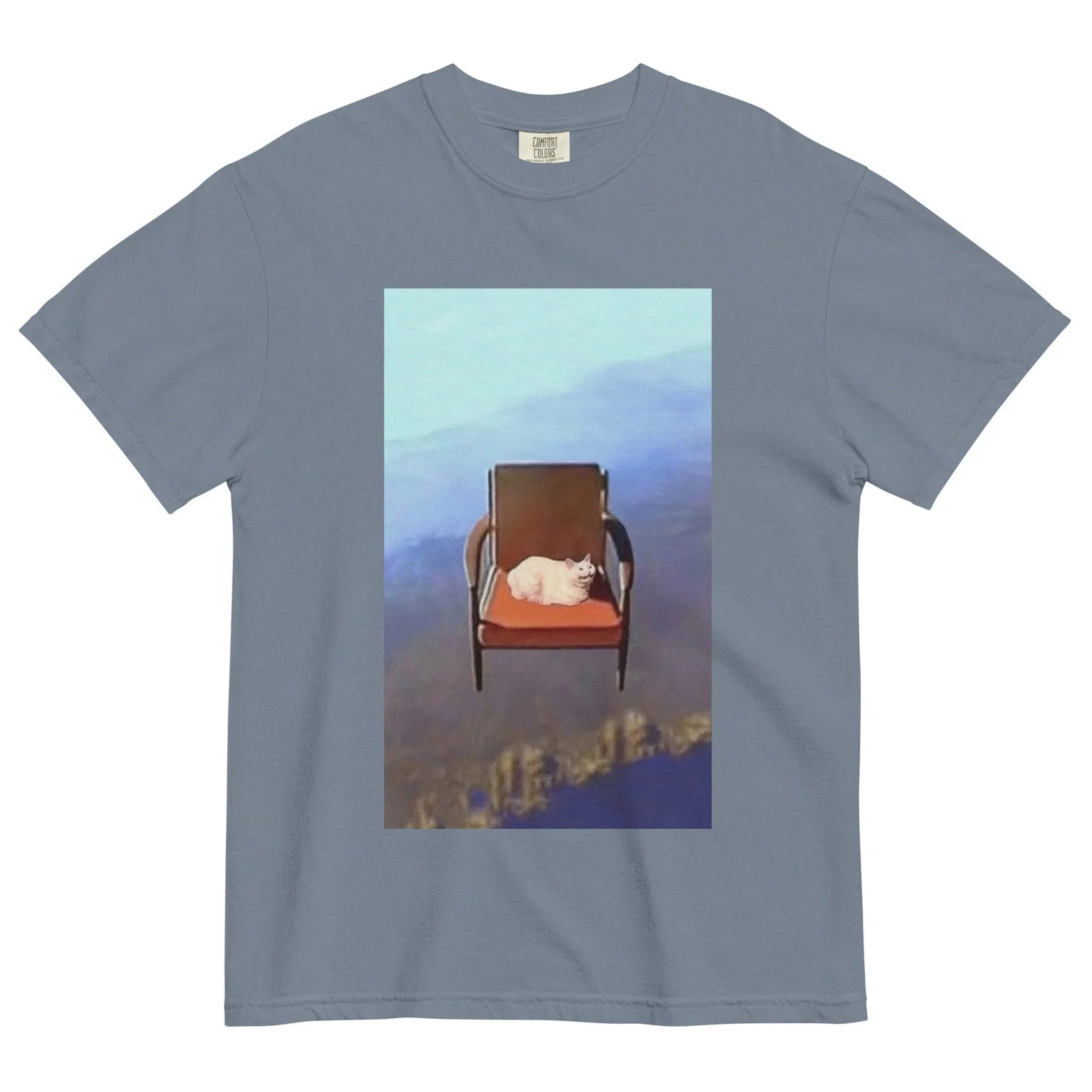 Doing Fine T-Shirt in Obsidian Void & Dreamscape Blue. OEKO-TEX® 100, WRAP Certified, US Cotton Trust Protocol.