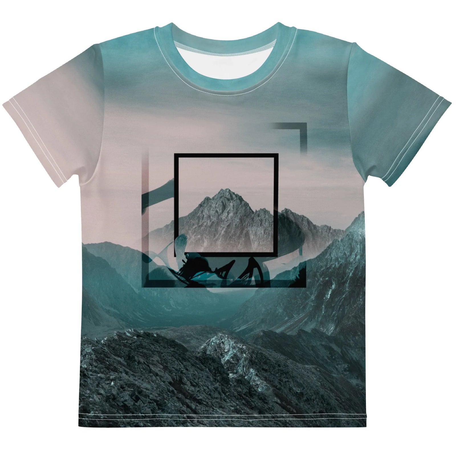 Everest Kid's Tee in Glacial Teal & Slate. CPSIA Compliant, OEKO-TEX® 100, REACH Compliant.