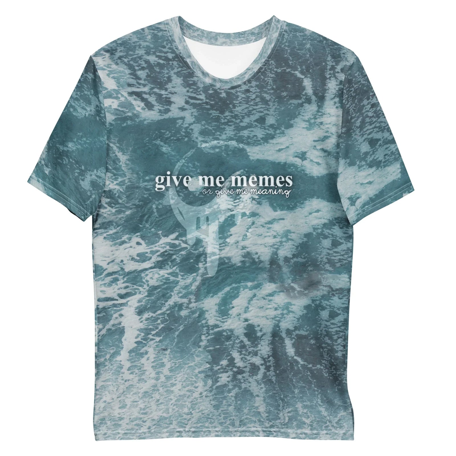 Chaotic, marbled patterns evoke a storm-tossed ocean or blue agate stone in moody shades of stormy slate teal and abyssal blue-grey. Contact us with accessibility feedback, we'd love to help!