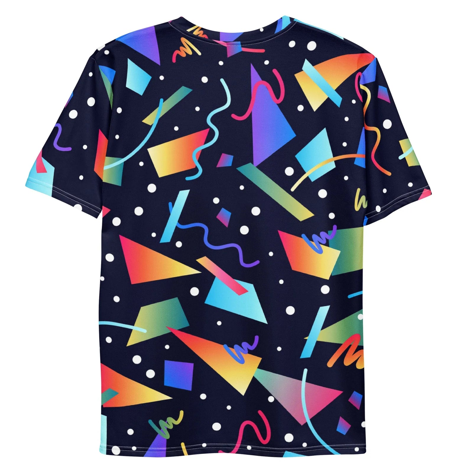 Gnarly T-Shirt - The distressed slab-serif "GNARLY" text layered over hot neon pink (#FF449F) "worm" squiggles and geometry reminiscent of vintage laser tag arenas, with electric cyan (#00EAFF) gradients on a midnight void (#11152B) backdrop.