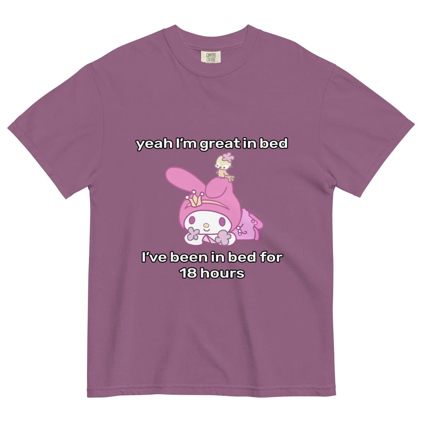 Great in Bed T-Shirt in Pastel Blush Pink. OEKO-TEX® 100, WRAP Certified, US Cotton Trust Protocol.