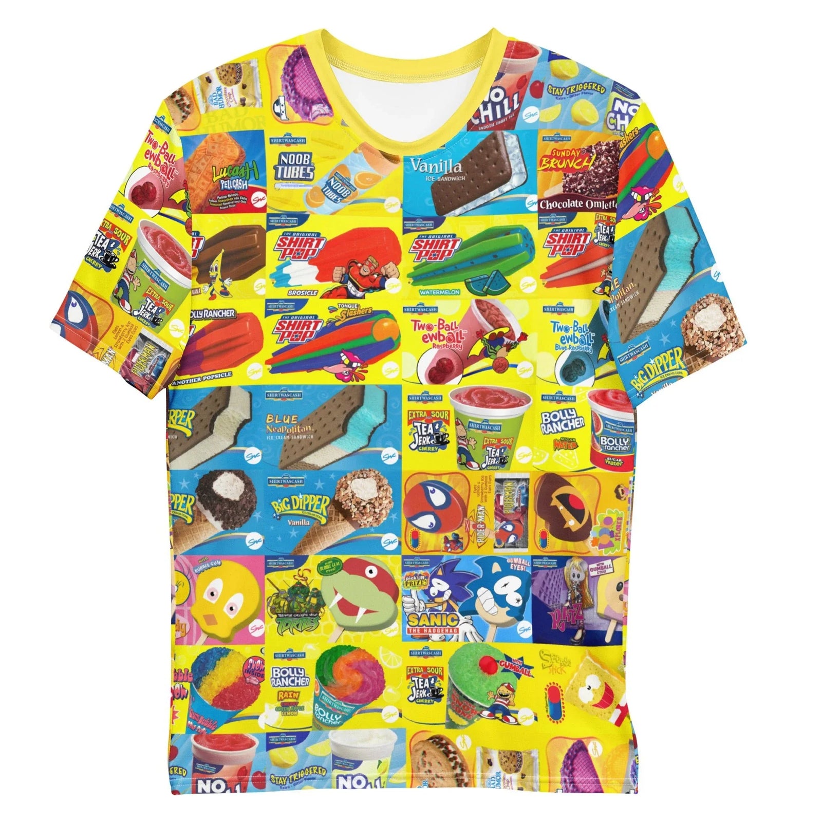 A chaotic, high-energy collage mimics a vintage ice cream truck menu board on a high-voltage lemon yellow backdrop. Contact us with accessibility feedback, we'd love to help!