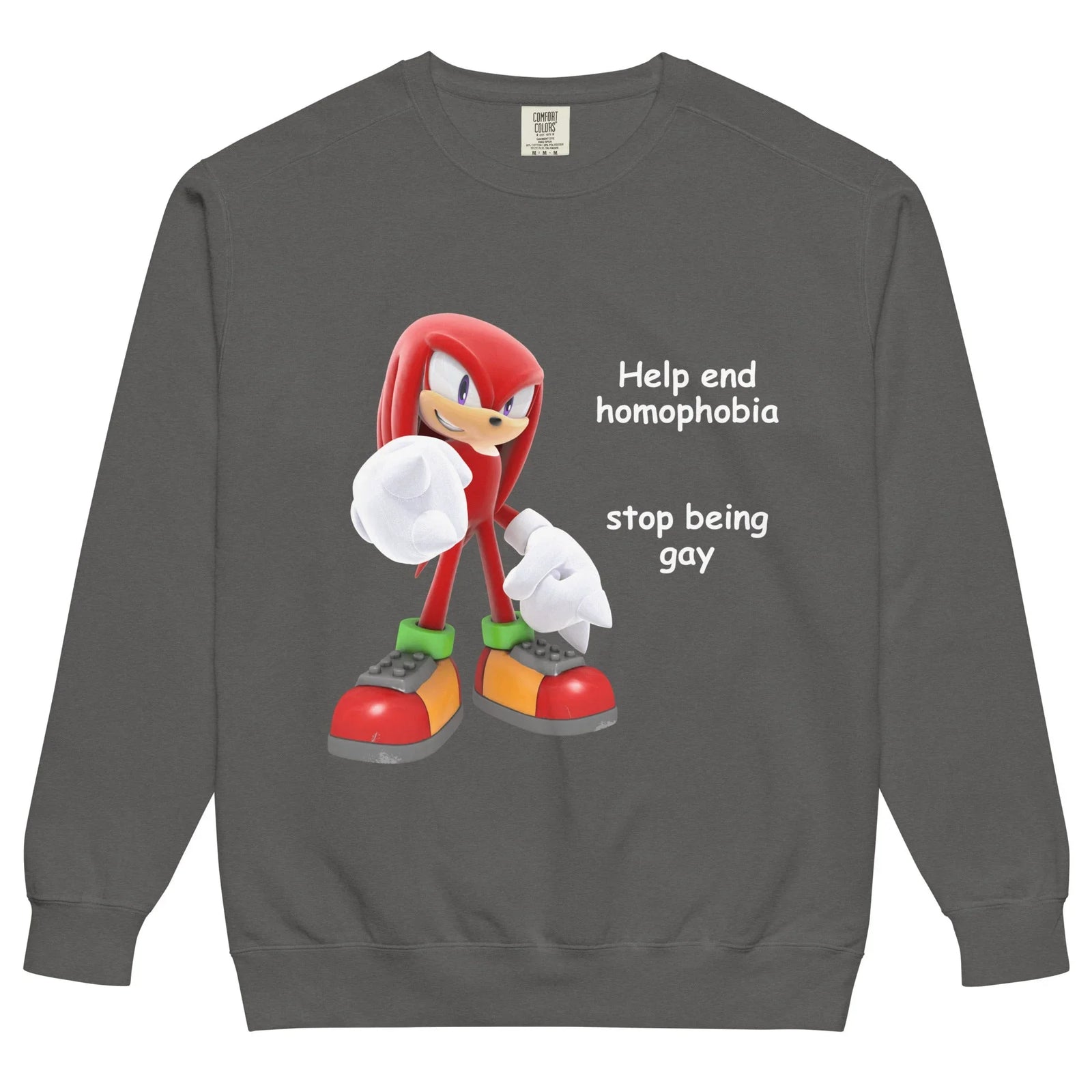 Important PSA Sweatshirt in Midnight & Crimson. OEKO-TEX® 100, Eco-Certified Inks, Made-to-Order (Zero Overproduction).