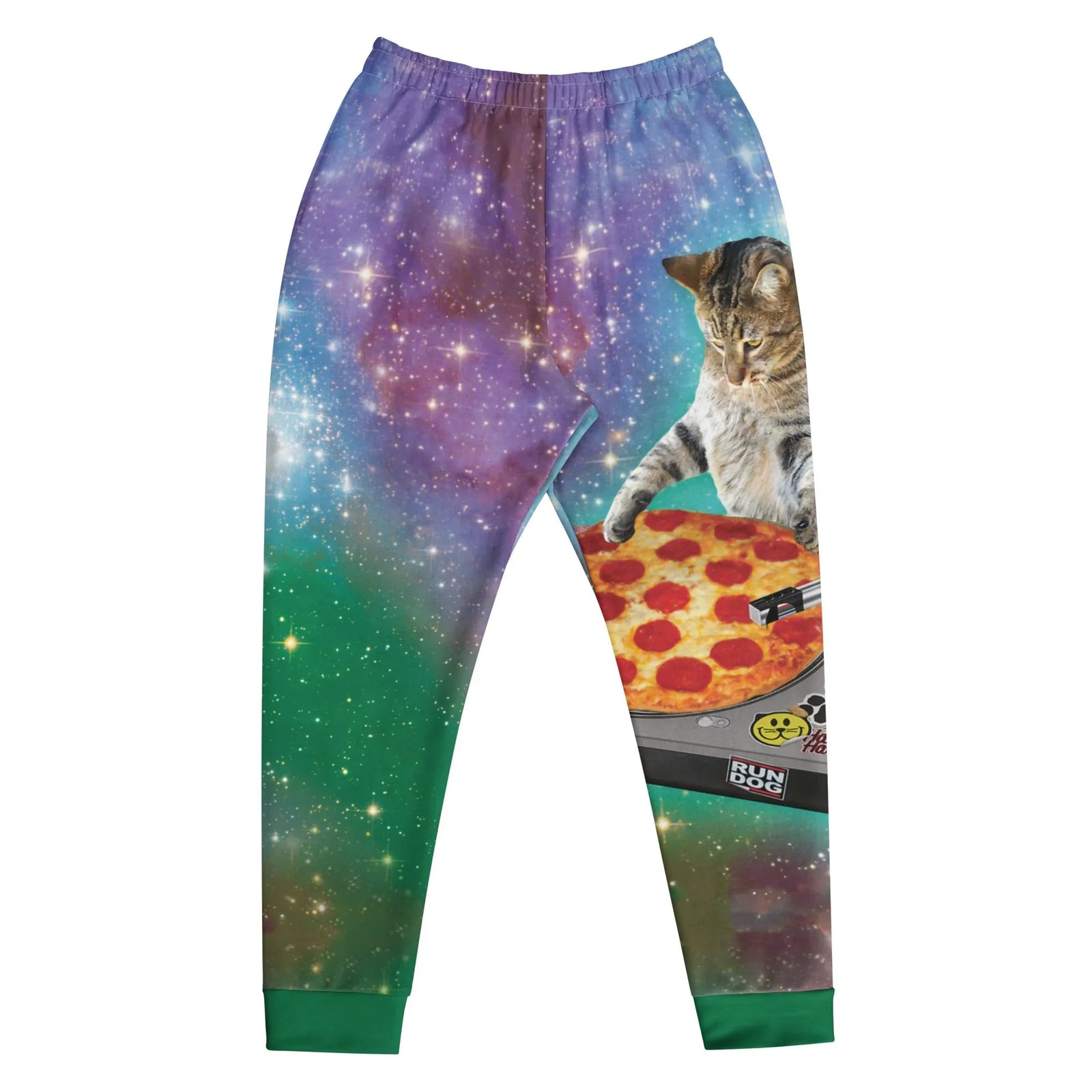 A surreal, internet-culture aesthetic dominates these joggers, featuring a swirling gradient that shifts from cosmic amethyst purple to deep emerald nebula green. Contact us with accessibility feedback, we'd love to help!