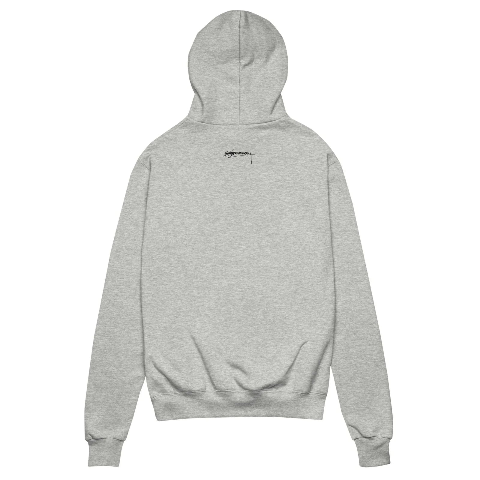 Listen and Learn Hoodie - The juxtaposition of the utilitarian red (#DC143C) "Silence" and "Shushing" safety icons against the aggressive text declaration in deep obsidian (#1A1A1A) on a misty heather grey (#D3D3D3) base.
