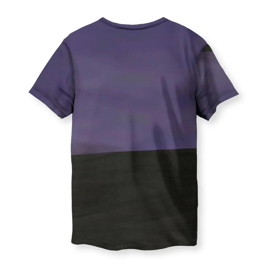 Opening Scene T-Shirt - The distinctive jagged aliasing of the parchment yellow moon (#C8C896) contrasting against the blocky, non-anti-aliased rider silhouette (#0D0D0D).
