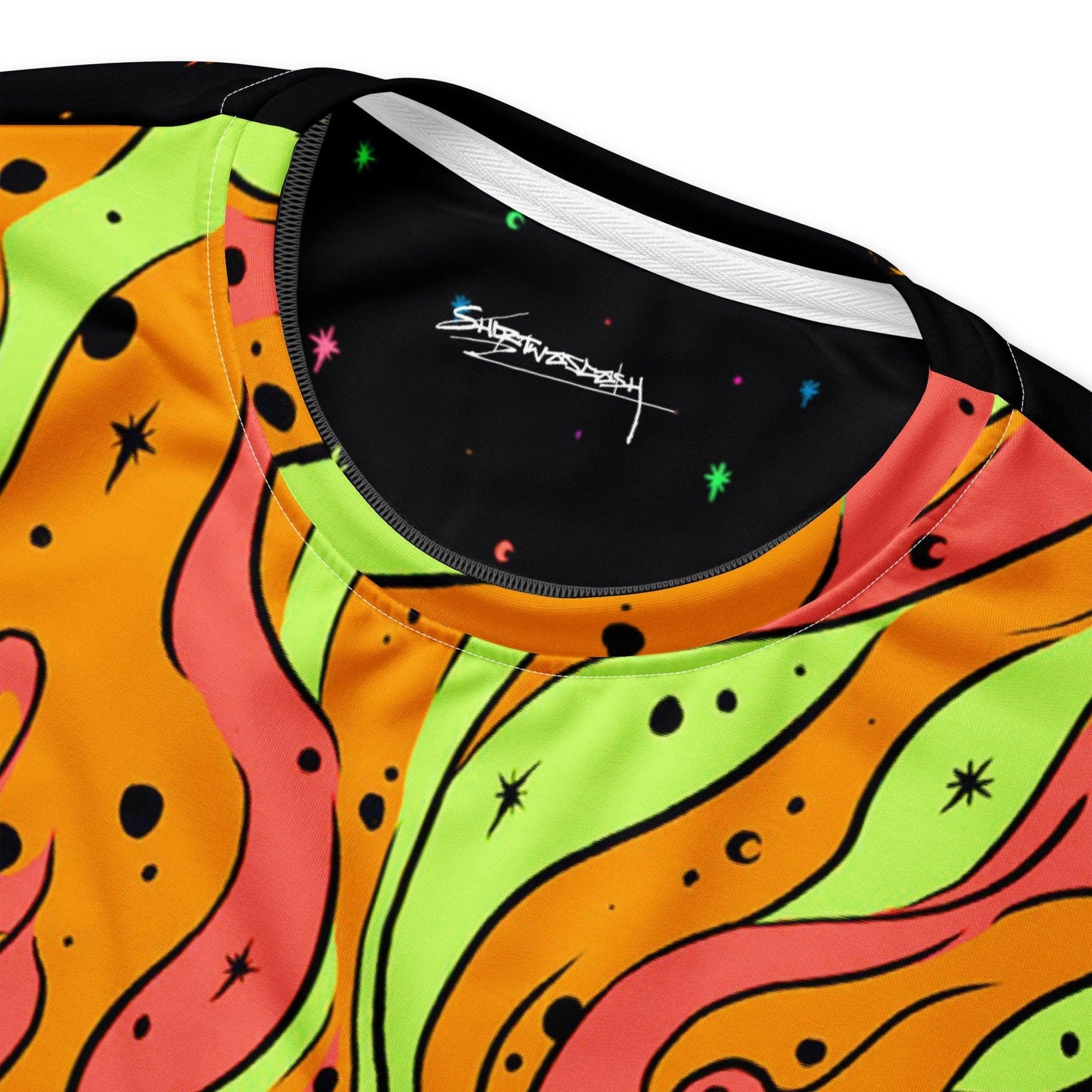 Skelly Space Drip Sweatshirt in Radioactive Nebula Black. OEKO-TEX® 100, REACH Compliant, GRS Certified.