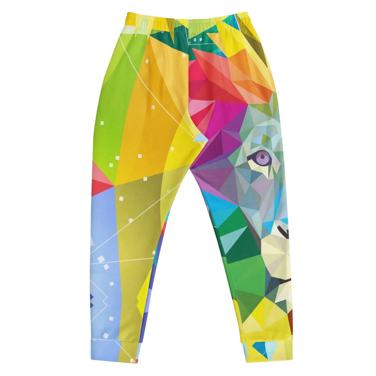 Spiritual Lion Joggers in Prismatic Geometric Spectrum. OEKO-TEX® 100, REACH Compliant, GRS Certified.