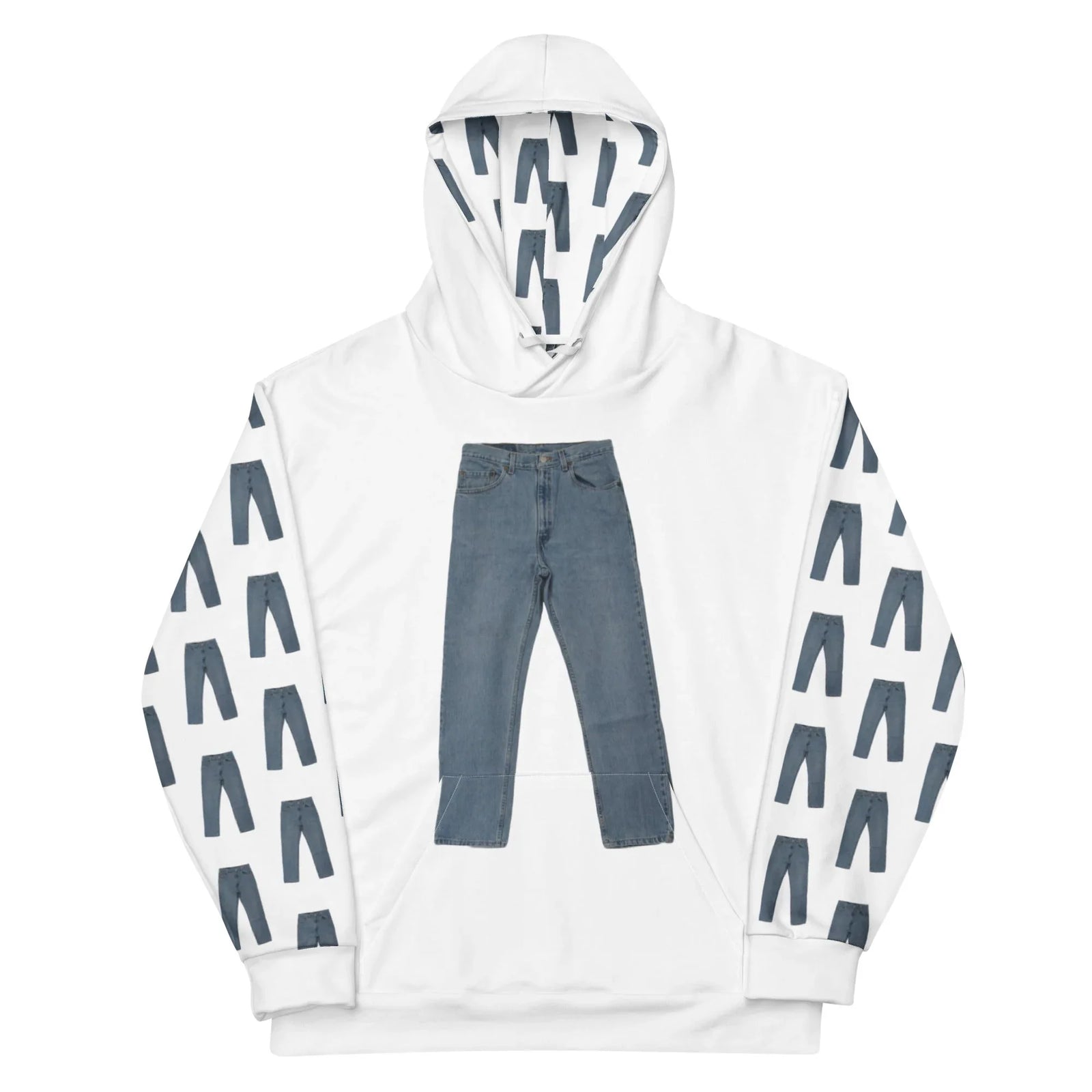 This surrealist streetwear design features a crisp porcelain white canvas highlighting a recursive clothing motif. Contact us with accessibility feedback, we'd love to help!