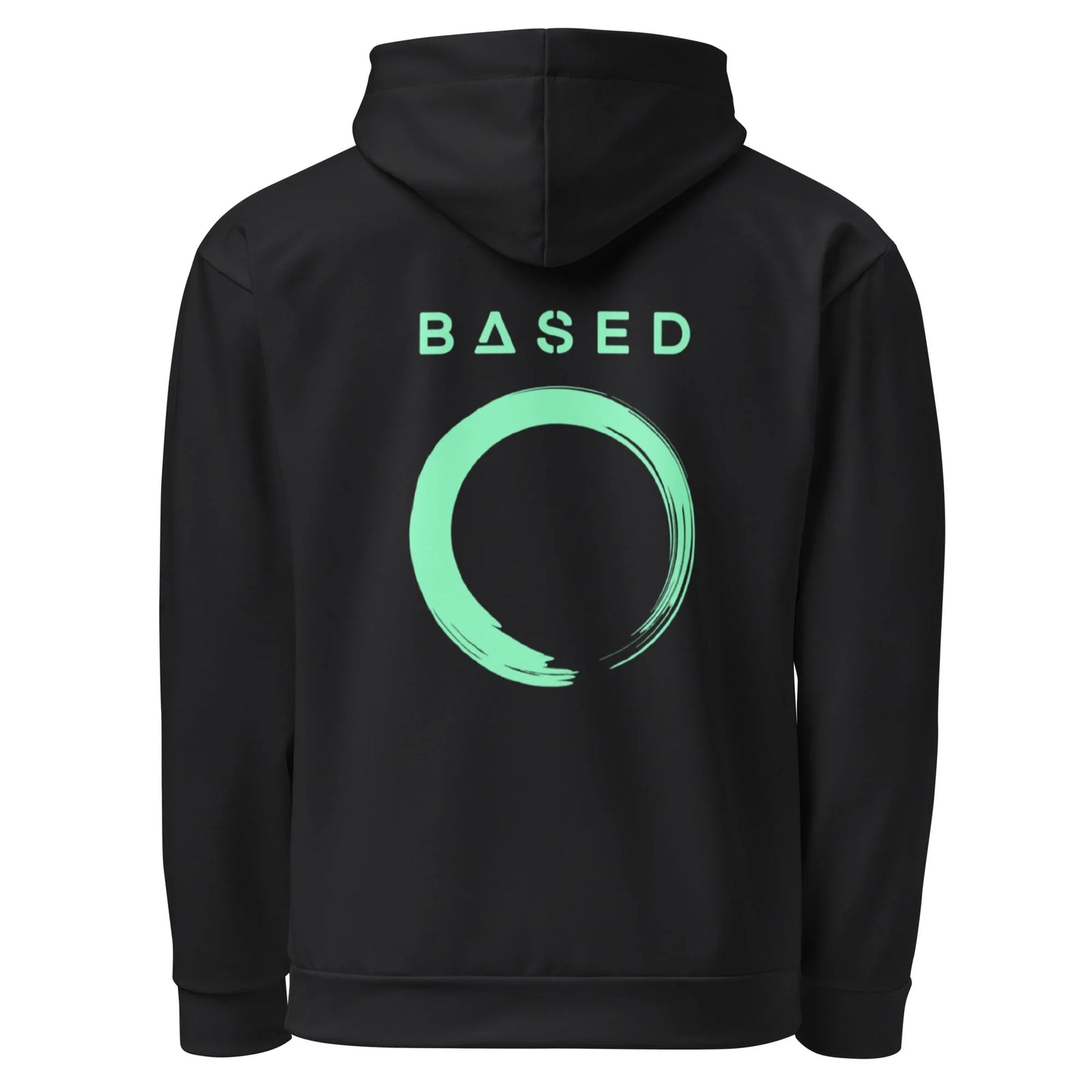 The Wizard's Hand Hoodie - The molten amber (#F9B155) and deep magenta (#8B008B) swirl of the all-seeing eye, embedded in the ectoplasmic mint (#96E7D2) palm.