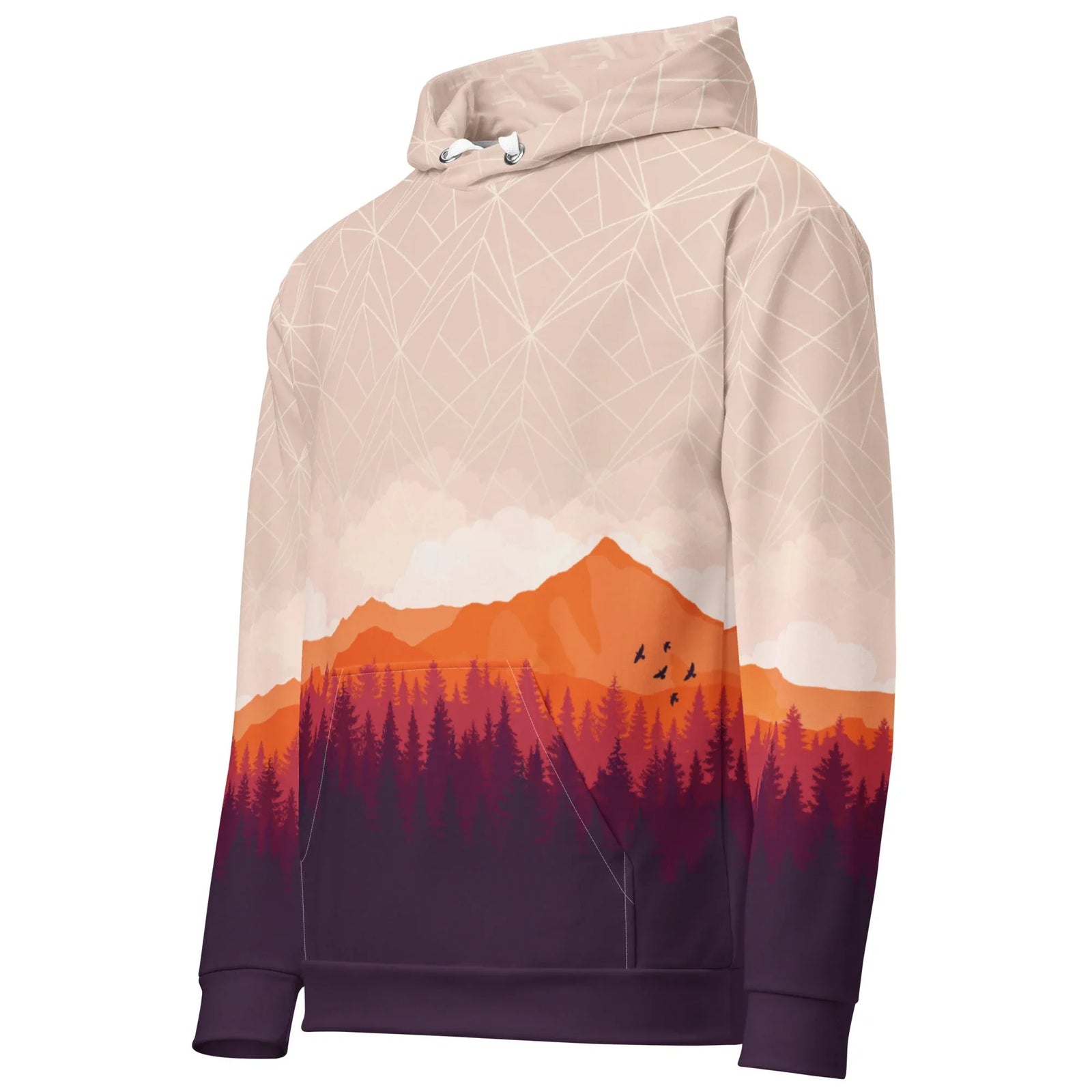 Unfinished Game Hoodie in Digital Twilight Gradient. OEKO-TEX® 100, REACH Compliant, GRS Certified.