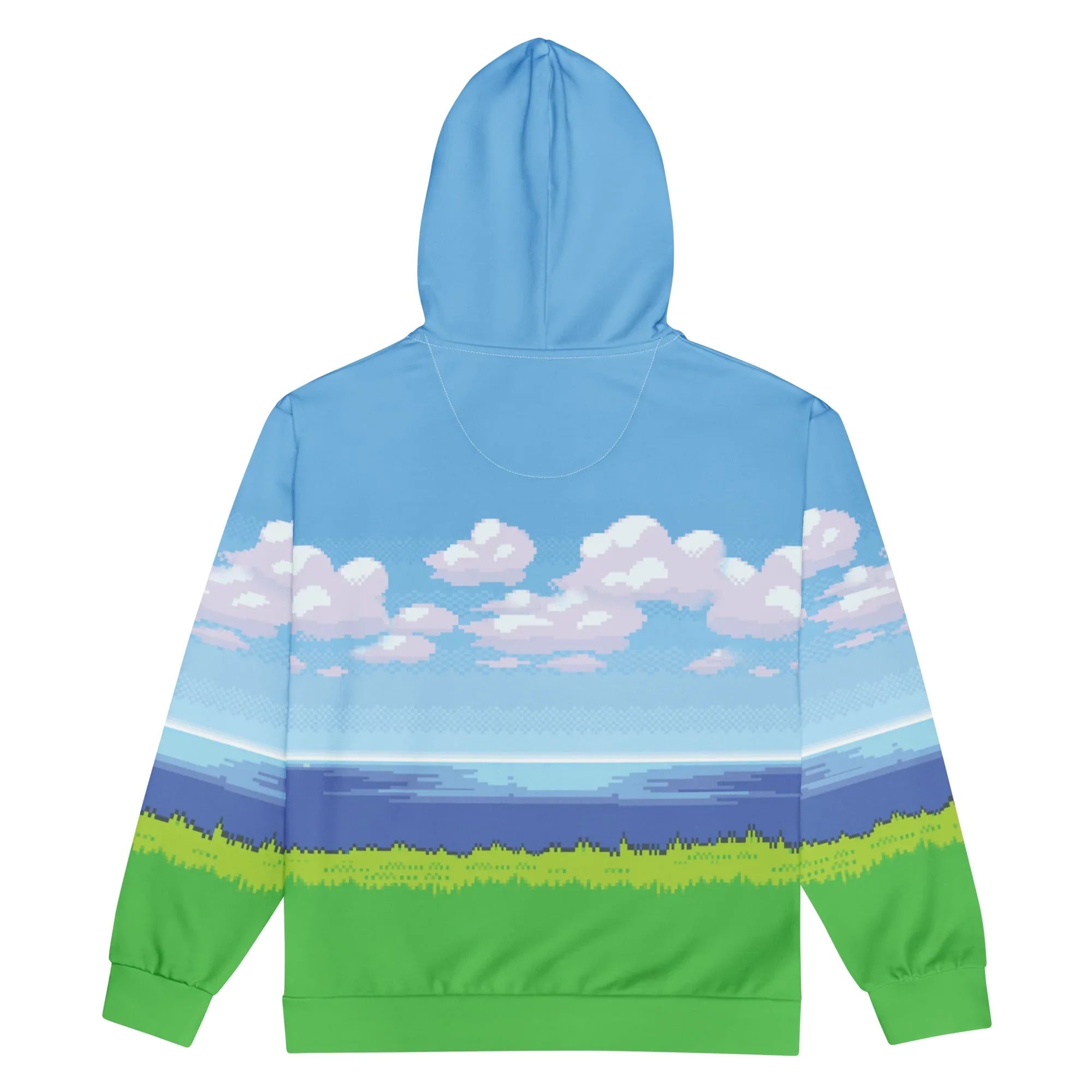 8-Bit Ocean Zip Hoodie - Shirtwascash