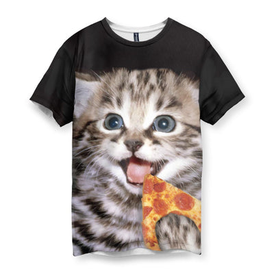 Happy Pizza Cat Men's T-Shirt - Shirtwascash