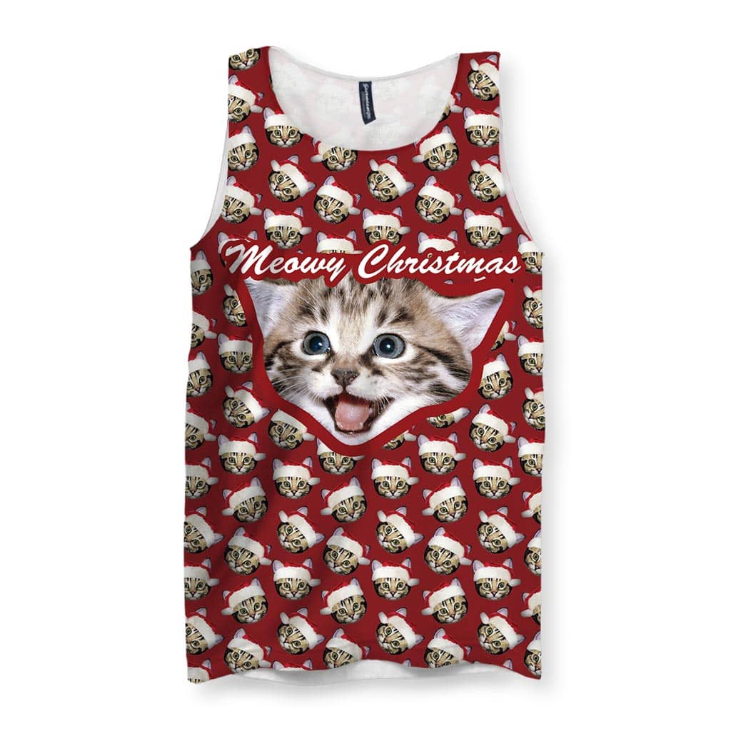 Meowy Christmas Men's Tank - Shirtwascash