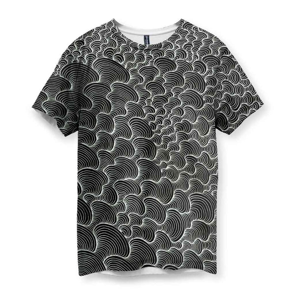 トップス ETHOSENS WAVE PATTERN SHIRT Scribblewave T-Shirt - Shirtwascash