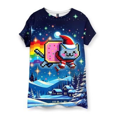 Nyan Starry Night Women's T-Shirt - Shirtwascash