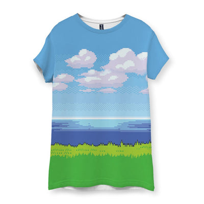8-Bit Ocean Women's T-Shirt - Shirtwascash