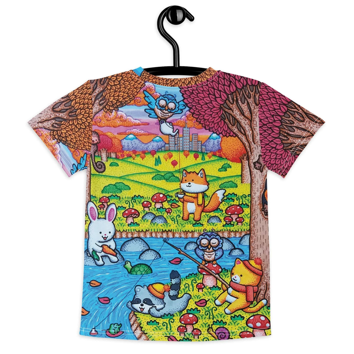 A Wonderful Fall Evening Kid's Tee in Vibrant Autumn Storybook. CPSIA Compliant, OEKO-TEX® 100, REACH Compliant.