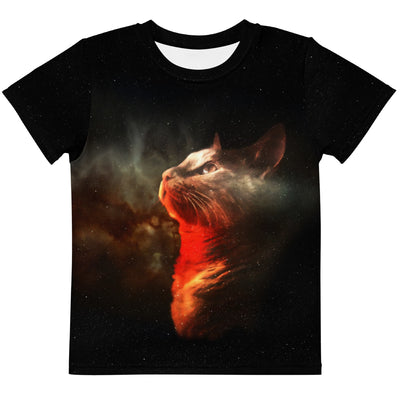 Gazing Space Cat Kid's Tee - Shirtwascash