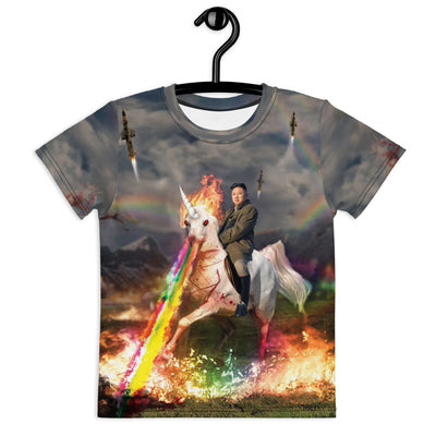 Rainbow Unicorn Kim Jong Un Kid's Tee - Shirtwascash