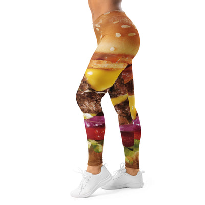 Cheeseburger Women's Leggings - Shirtwascash