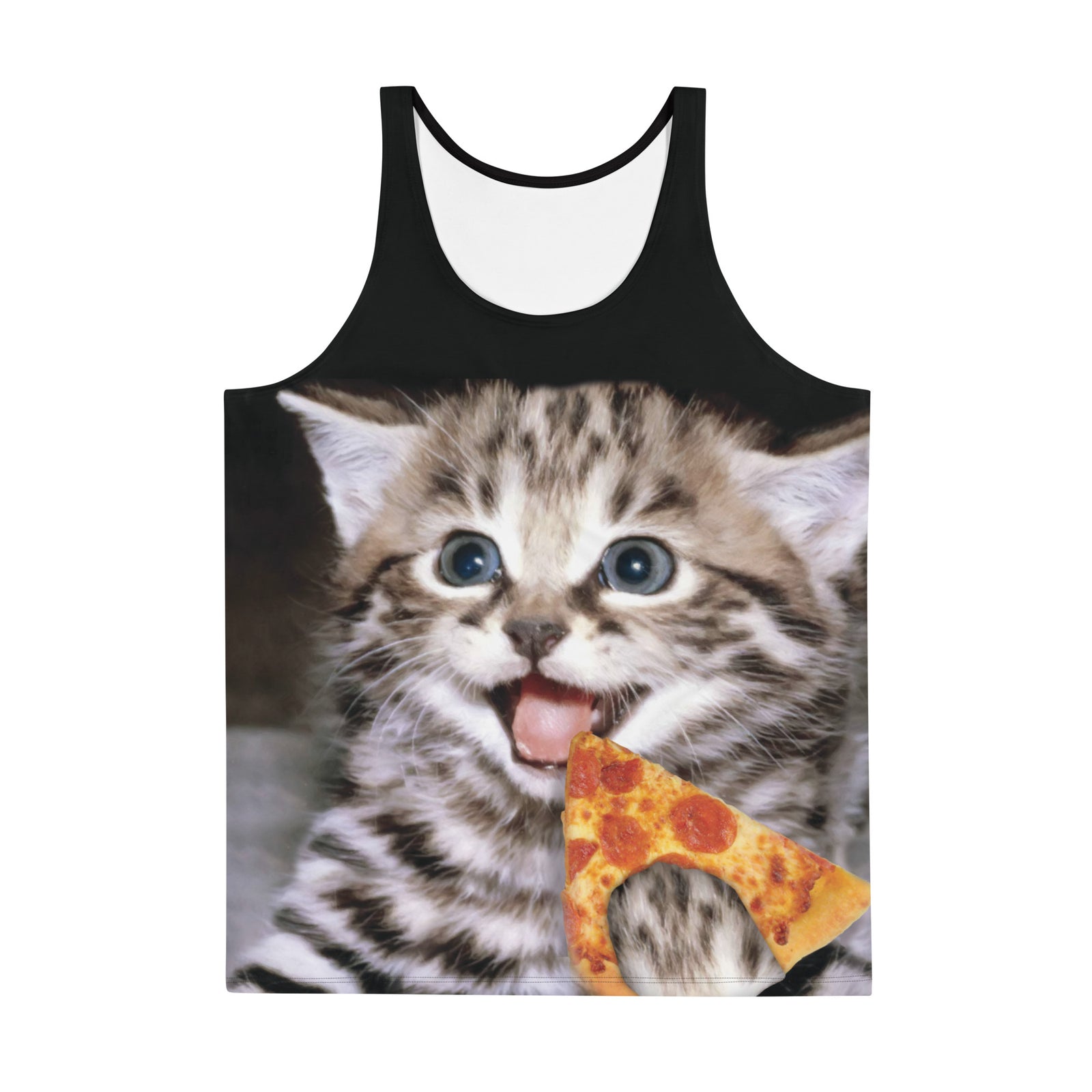 Happy Pizza Cat Men's Tank - Shirtwascash