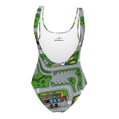 Car Carpet City One-Piece Swimsuit - Shirtwascash