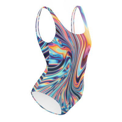 Metallic Flow One-Piece Swimsuit - Shirtwascash