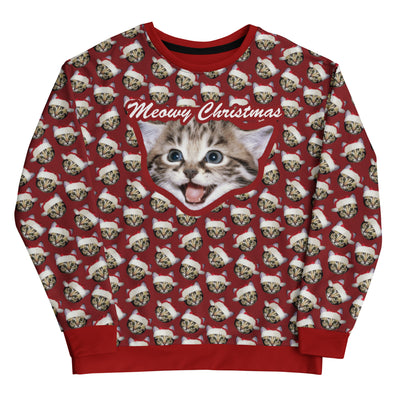 Meowy Christmas Sweatshirt - Shirtwascash