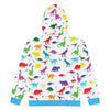 Dino Print Men's Zip-Up Hoodie - Shirtwascash