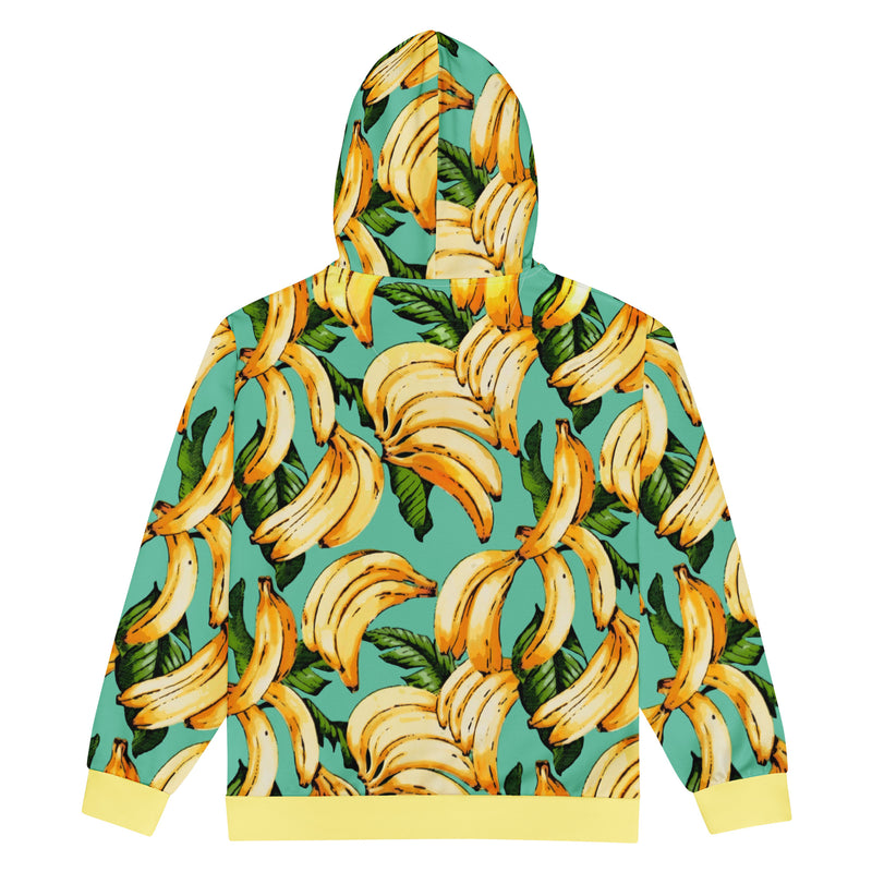 Banana Pattern Zip-Up Hoodie - Shirtwascash