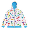 Dino Print Men's Zip-Up Hoodie - Shirtwascash