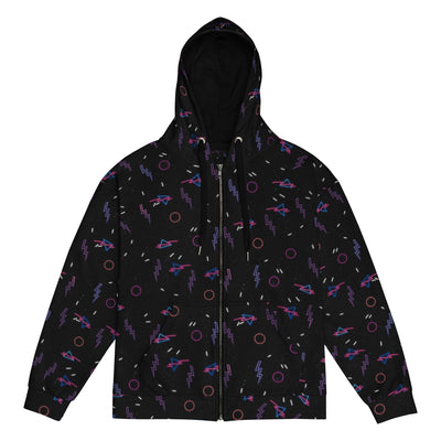 Retro Arcade Carpet Zip-Up Hoodie - Shirtwascash