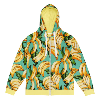 Banana Pattern Zip-Up Hoodie - Shirtwascash