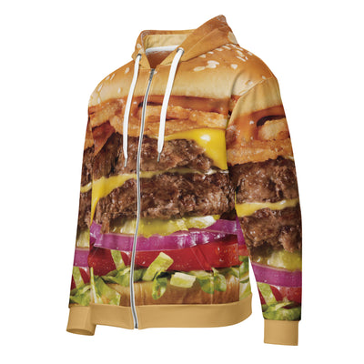 Cheeseburger Zip-Up Hoodie - Shirtwascash