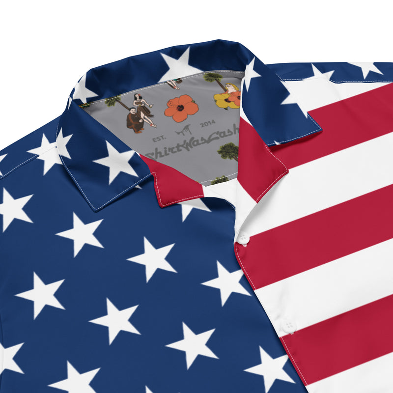 USA Flag Hawaiian Shirt - Shirtwascash