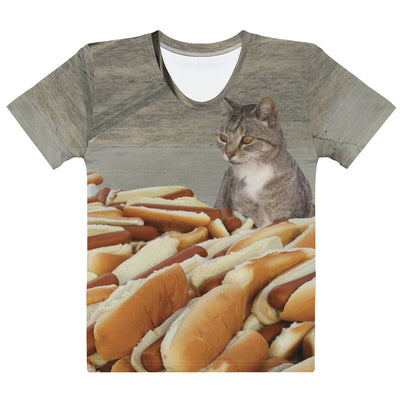 Hotdog Contest Cat Women's T-Shirt - Shirtwascash