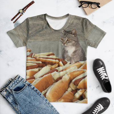 Hotdog Contest Cat Women's T-Shirt - Shirtwascash
