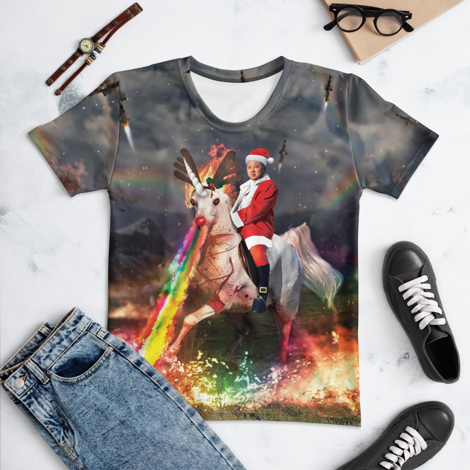 Santa Jong Un Women's T-Shirt - Shirtwascash