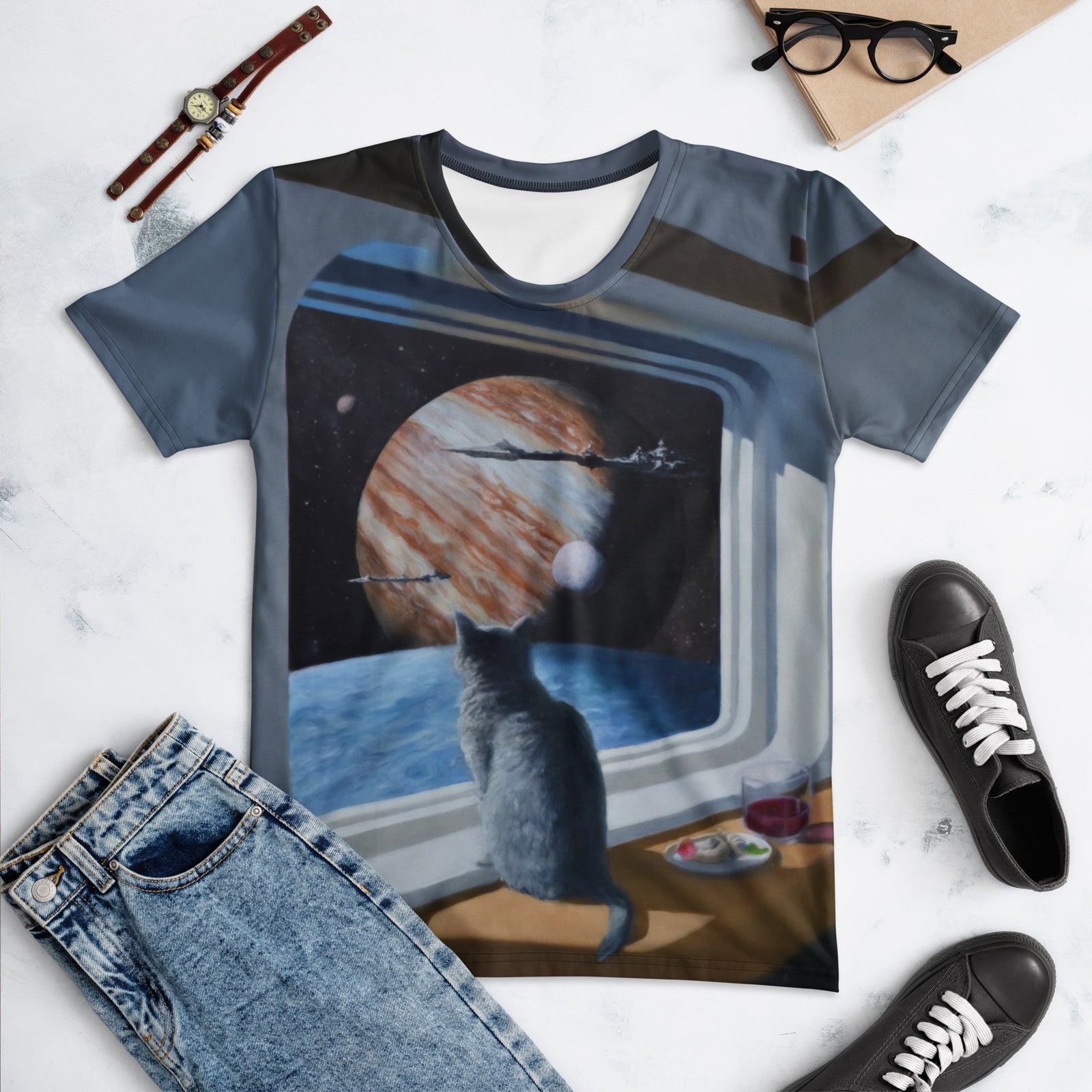 Starship Cat Women's T-Shirt - Shirtwascash