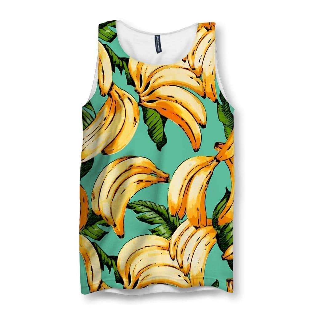A vibrant tropical teal background sets the stage for a graphic pattern of stylized bananas. Contact us with accessibility feedback, we'd love to help!