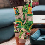 These joggers showcase a nostalgic bird's-eye view of a suburban landscape—complete with winding concrete grey roads, white lane markers, and roundabouts curving organically around each leg. Contact us with accessibility feedback, we'd love to help!