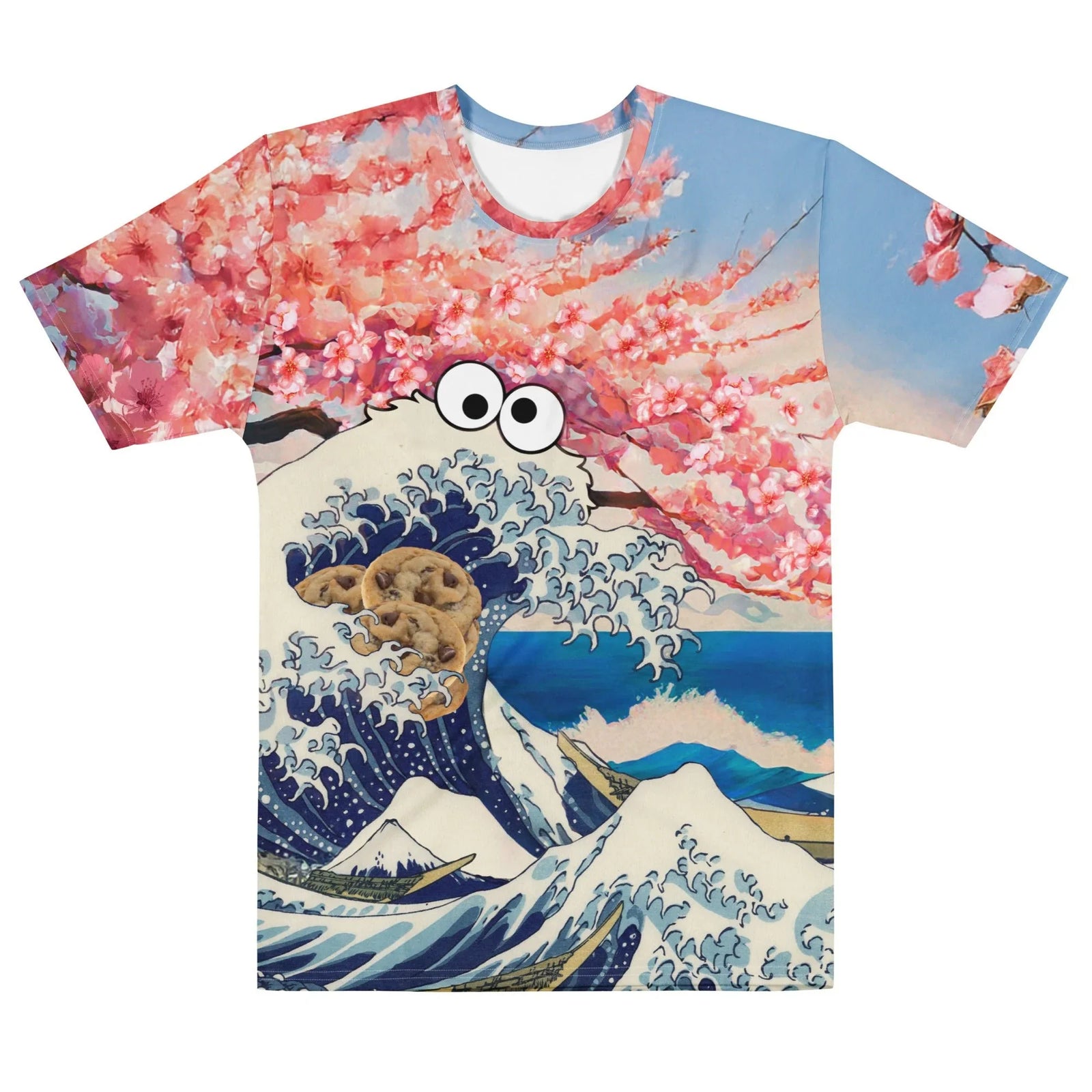 Reimagining a classic Japanese woodblock seascape, this design blends traditional ukiyo-e aesthetics with a humorous pop-culture twist. Contact us with accessibility feedback, we'd love to help!