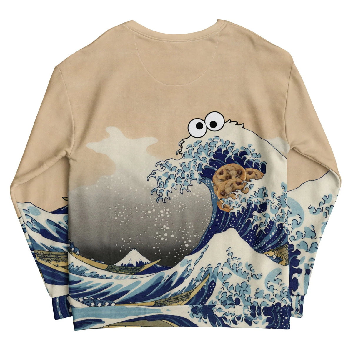 Cookie Wave Sweatshirt in Sandy Biscuit & Ocean Blue. OEKO-TEX® 100, REACH Compliant, GRS Certified.