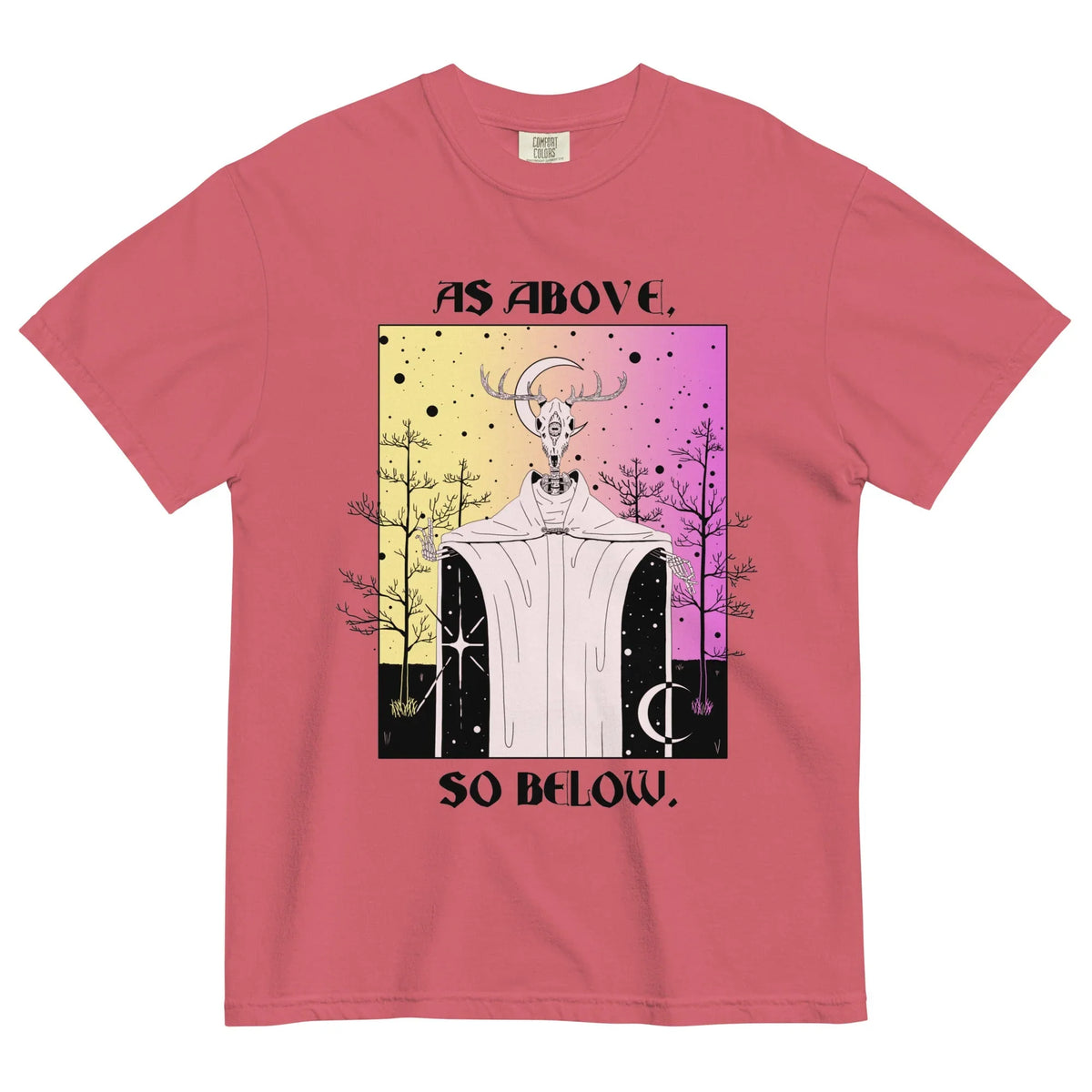 Cosmos T-Shirt in Mystic Twilight Gradient. OEKO-TEX® 100, WRAP Certified, US Cotton Trust Protocol.